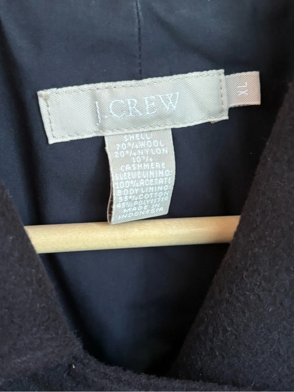 J.Crew Classic Black Wool Peacoat XL - Picture 7 of 7